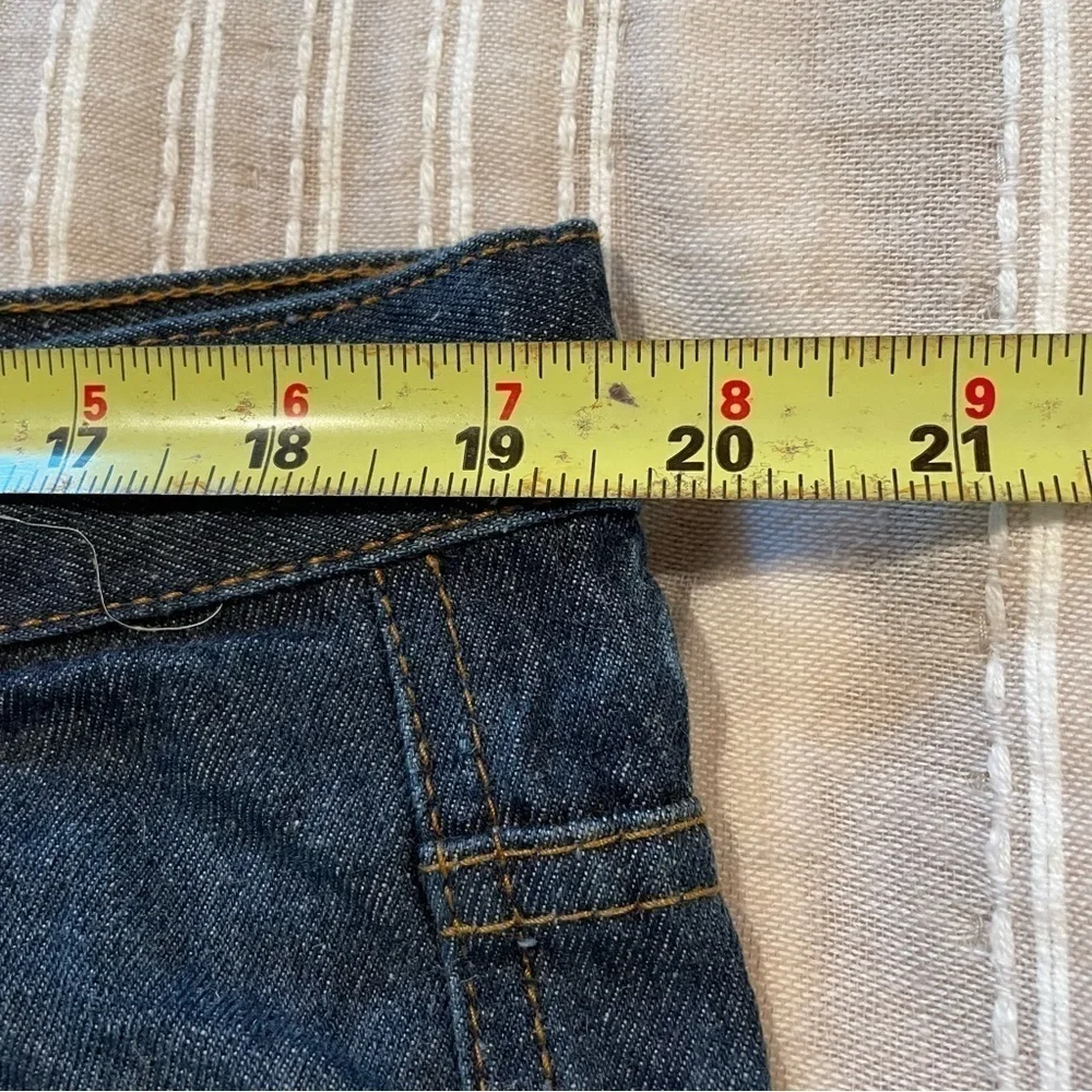 Rocawear Men’s Dark Wash Back Pocket Flap Straight Leg Jeans 38x34